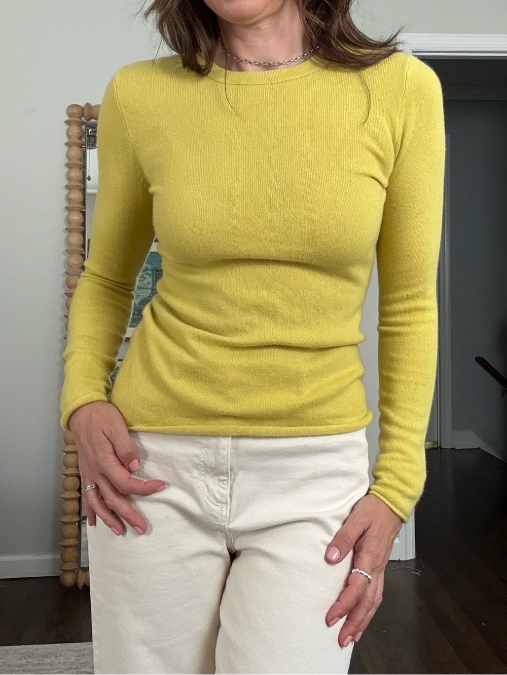 Women's J. Crew Cashmere Crewneck Sweater Chartreuse